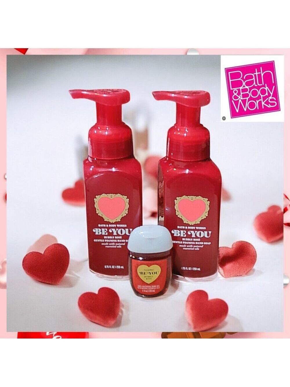 BATH & BODY WORKS Bubbly Rose Hand Soap & Sanitizer Set